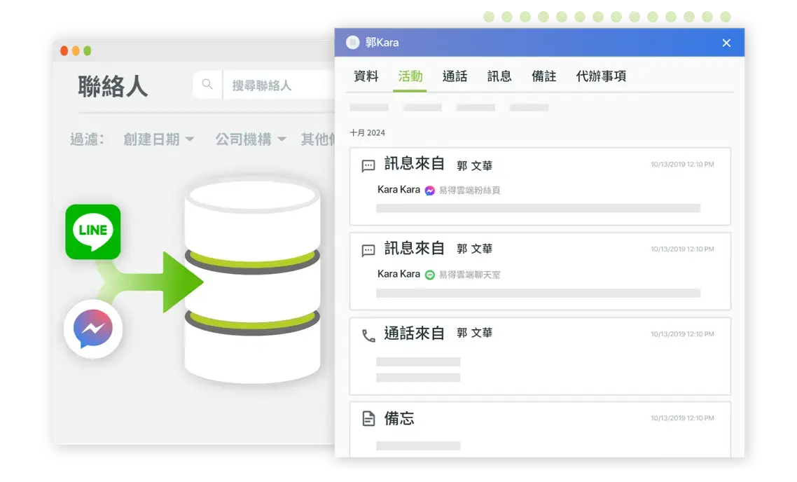 Social CRM 聯絡人管理與資料庫整合 